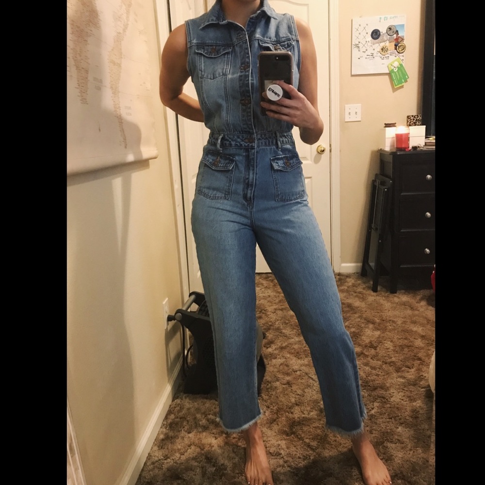 Denim Sleeveless Jumpsuit